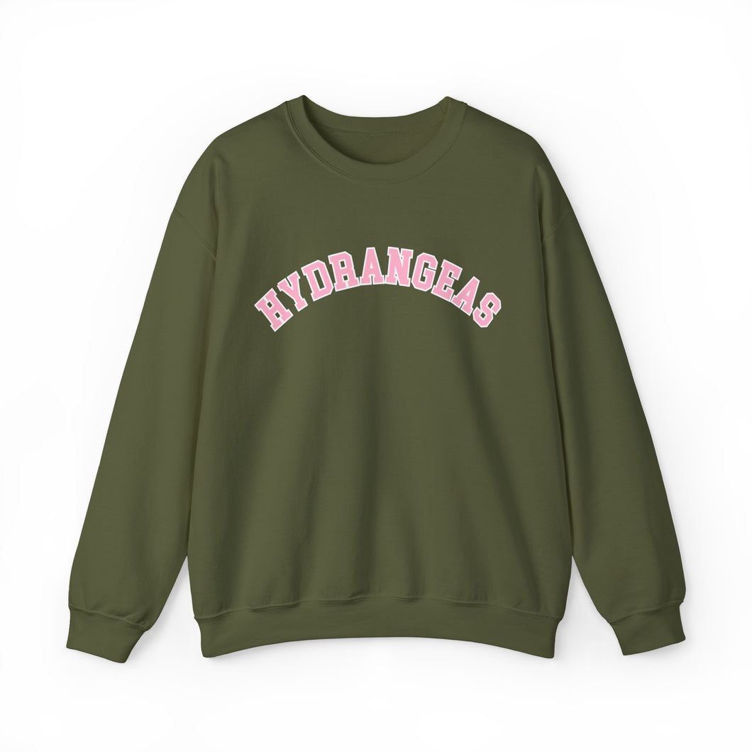 Pink andGreen HYDRANGEAS Sweatshirt