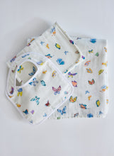 Load image into Gallery viewer, Madame Butterfly Shawl Blanket, Bib and Burp Cloth Bundle Set
