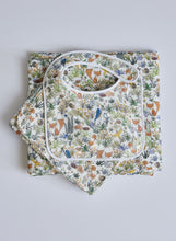 Load image into Gallery viewer, Foxy Forest Bib and Burp Cloth Set
