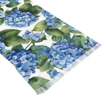 Load image into Gallery viewer, Hydrangea Blue Light Scarf/Wrap
