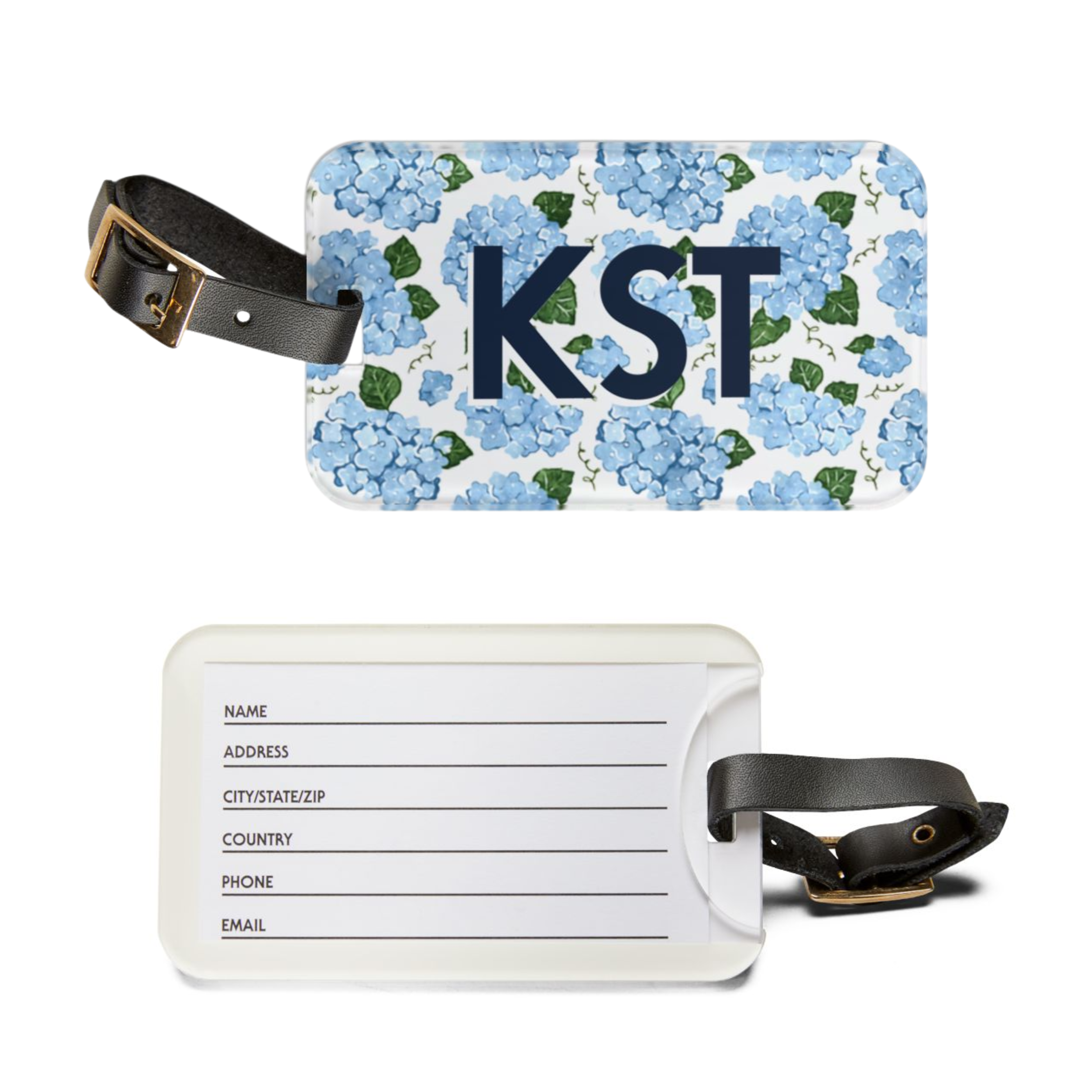 Hydrangea Blue Luggage Tag