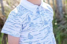 Load image into Gallery viewer, Beach Days Toile Boys Polo
