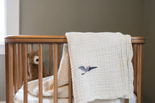 Load image into Gallery viewer, All-Season Organic Muslin Mini Stork Blanket with Monogram Option - Gray Heron

