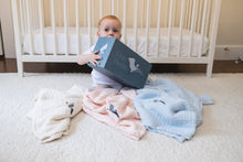 Load image into Gallery viewer, All-Season Organic Muslin Mini Stork Blanket with Monogram Option - Gray Heron
