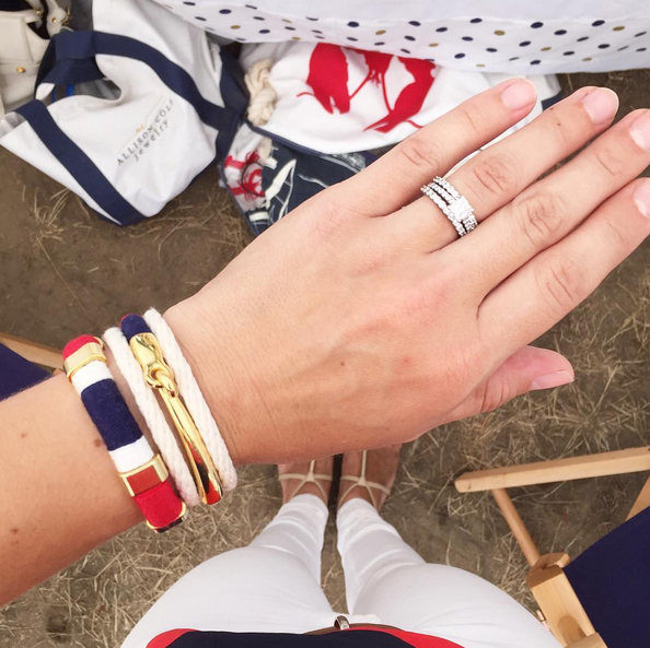 Nautical Navy Blue Red White Gold Patriotic Rope Bracelet