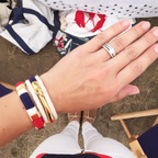 Nautical Navy Blue Red White Gold Patriotic Rope Bracelet