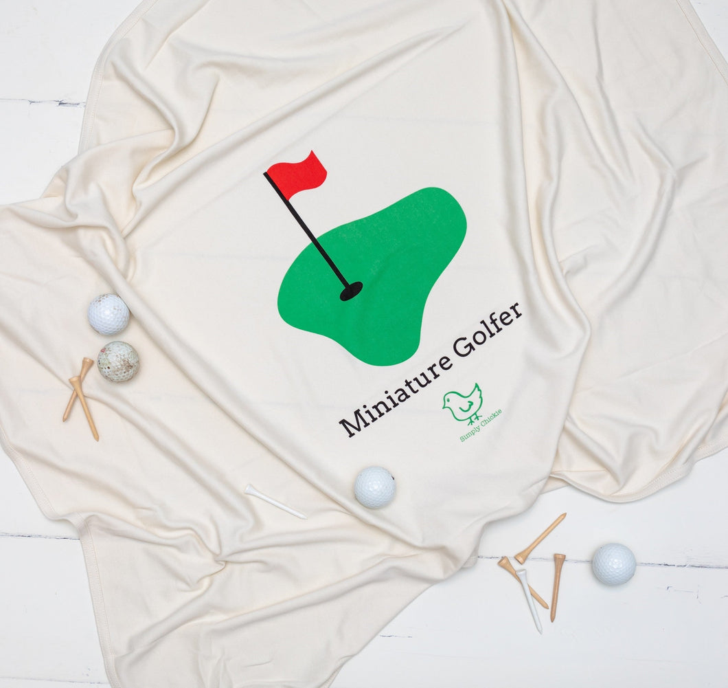 Organic Cotton Baby Blanket - Miniature Golfer Unisex Design - Simply Chickie