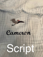 Load image into Gallery viewer, Organic All-Season Mini Stork Blanket with Monogram Option - Gray Heron

