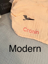 Load image into Gallery viewer, Organic All-Season Mini Stork Blanket with Monogram Option - Gray Heron
