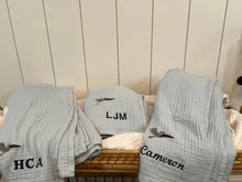 Load image into Gallery viewer, Organic All-Season Mini Stork Blanket with Monogram Option - Gray Heron
