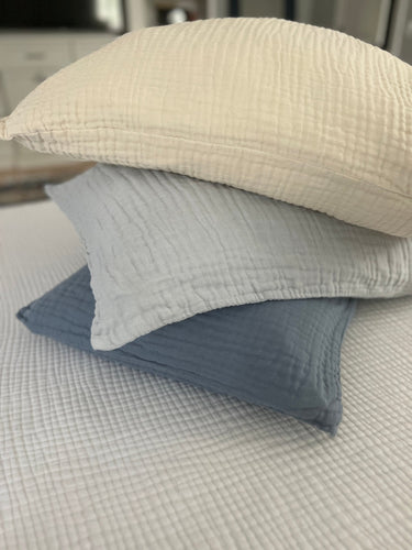 Organic Gauze Standard Pillowcases - Gray Heron