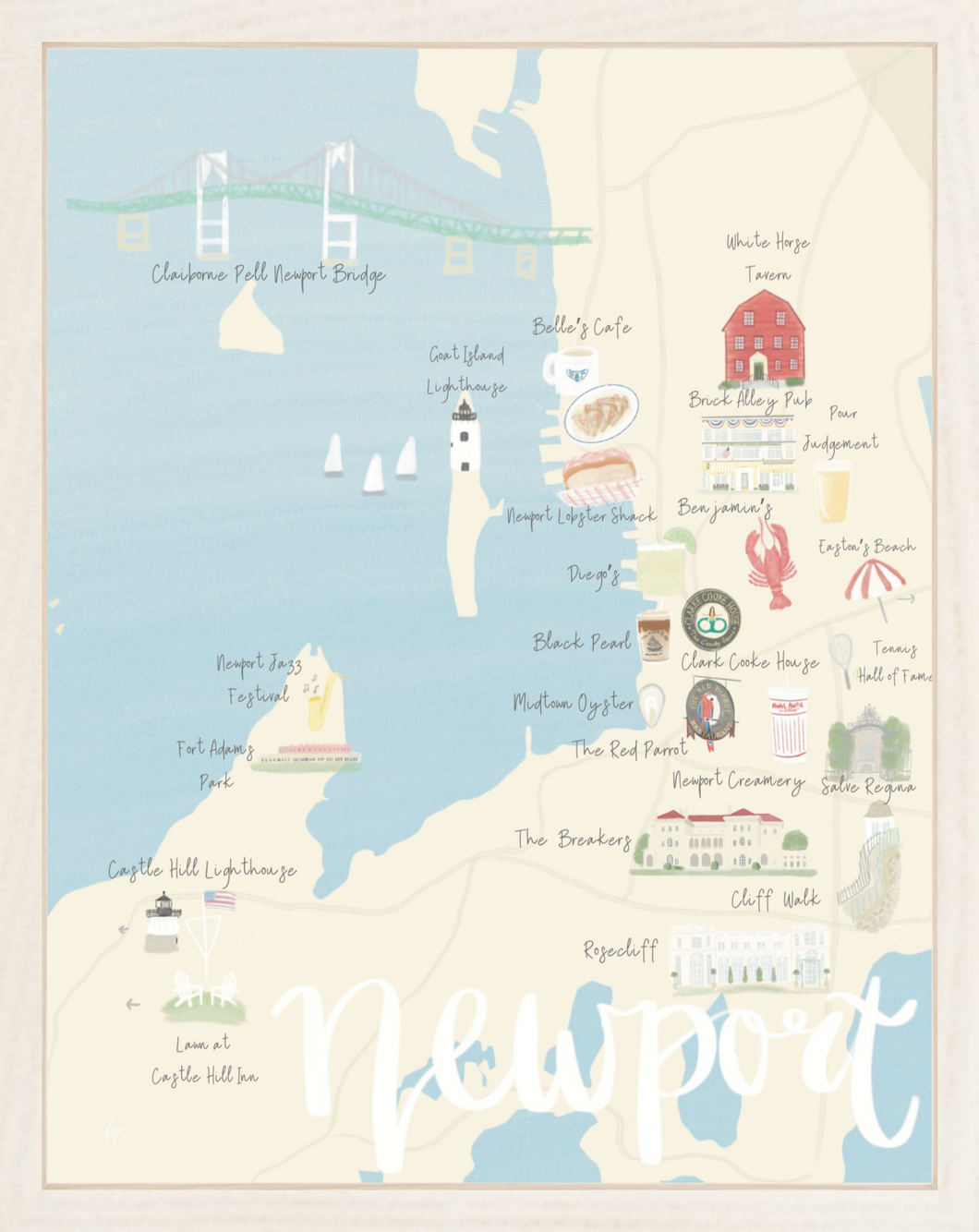 Newport RI Map Print