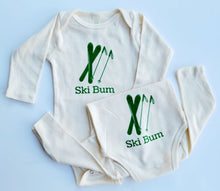 Load image into Gallery viewer, Organic cotton baby onesie - Ski bum LONG SLEEVE Romper - Simply Chickie

