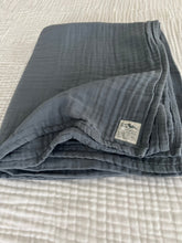 Load image into Gallery viewer, Summer Weight Organic Muslin King Blanket - Gray Heron
