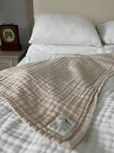 Summer Weight Organic Muslin Queen Blanket - Gray Heron