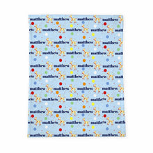 Load image into Gallery viewer, Personalized Baby Blanket | Matty Giffy Blue
