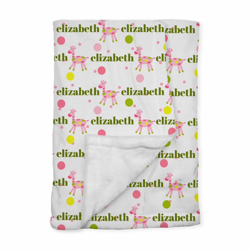 Personalized Baby Blanket | Matty Giffy Pink