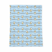 Load image into Gallery viewer, Personalized Baby Blanket | Monkey Moo Blue
