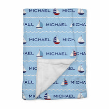 Load image into Gallery viewer, Personalized Baby Blanket | Regatta Blue
